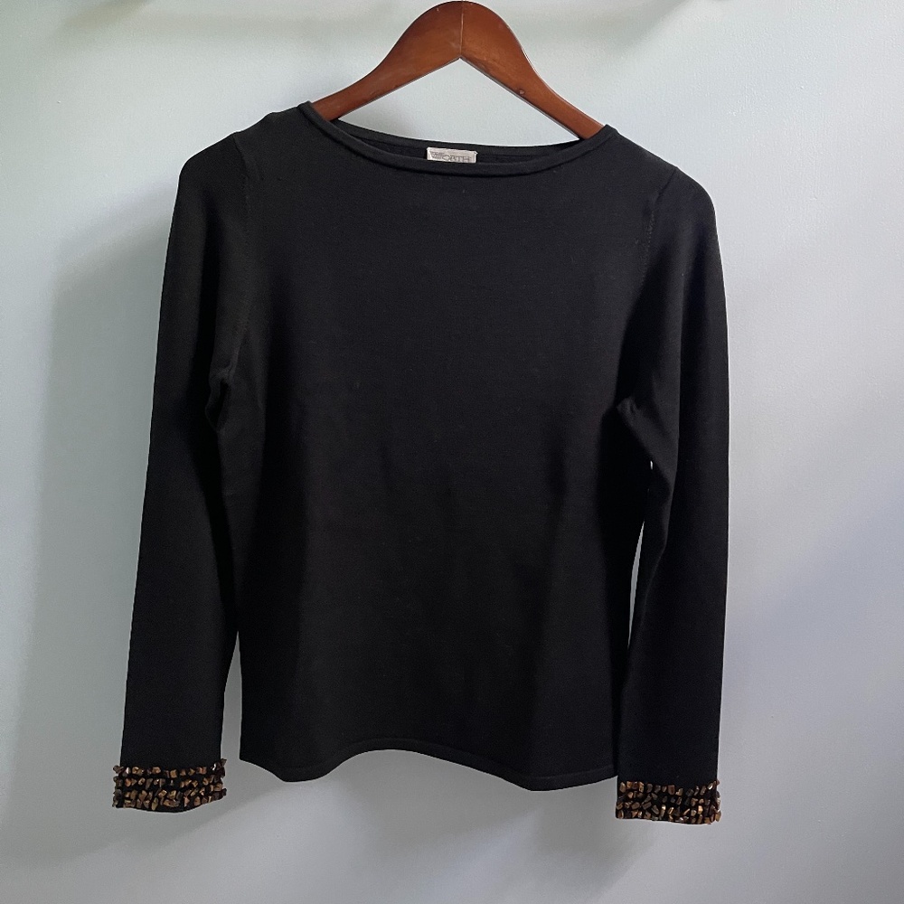 Worth 80% Silk Sweater with Decorated Sleeves
